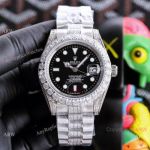 Best Quality Copy Rolex Submariner Iced Watches 40mm SS Black Dial Diamond Center Band
